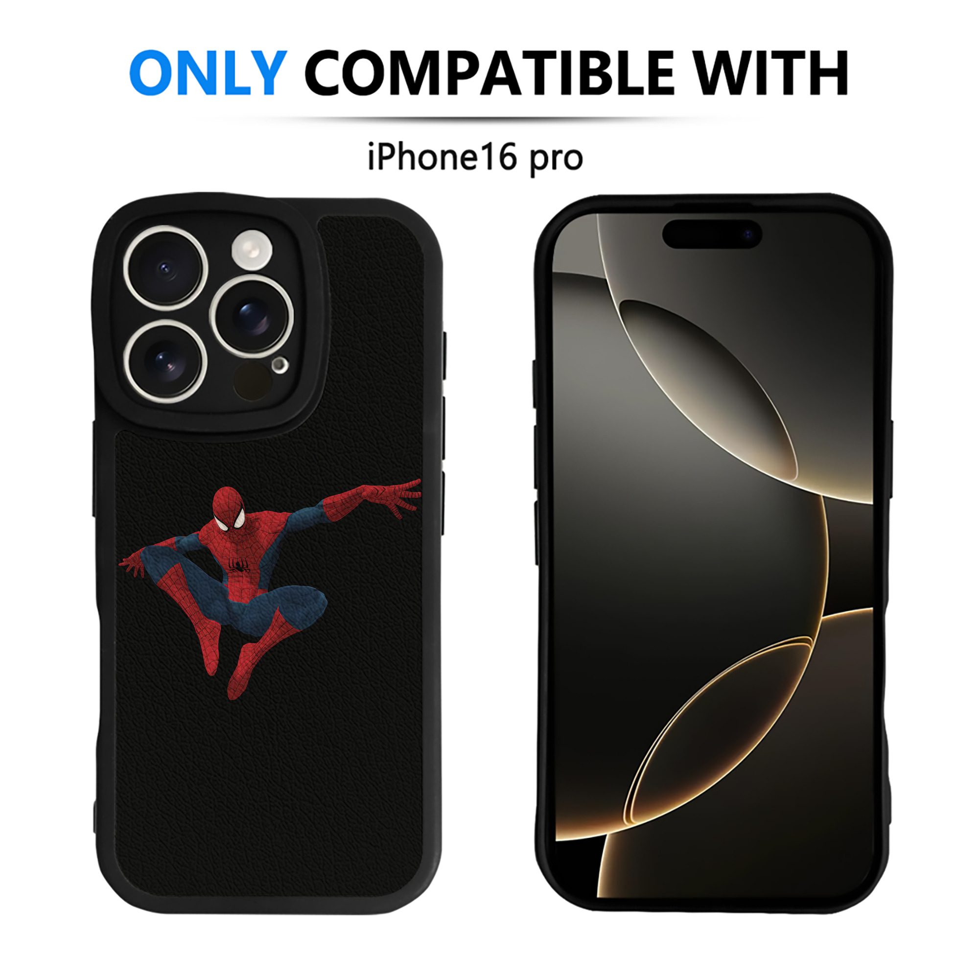 （画像用） Spider Man スパイダーマン 【iPhone 16シリーズ対応】シリコンスマホケース（レザー調） 材質：シリコン